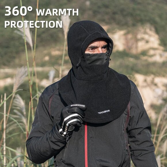 Black Ski Mask Winter Balaclava Thermal Full Face Windproof Mask for Men - Picture 3 of 7